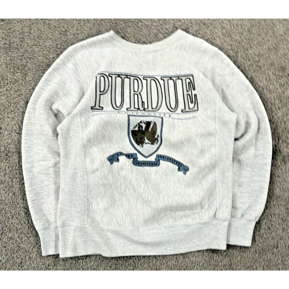 Vintage 90s JanSport Purdue University Crewneck Gray Sweatshirt USA Men's Medium
